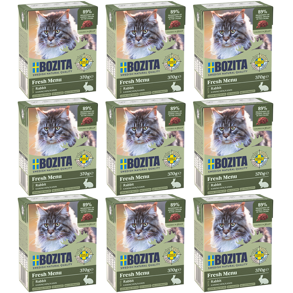 BOZITA Karma Mokra dla Kota Królik w Galarecie ZESTAW 9x370g